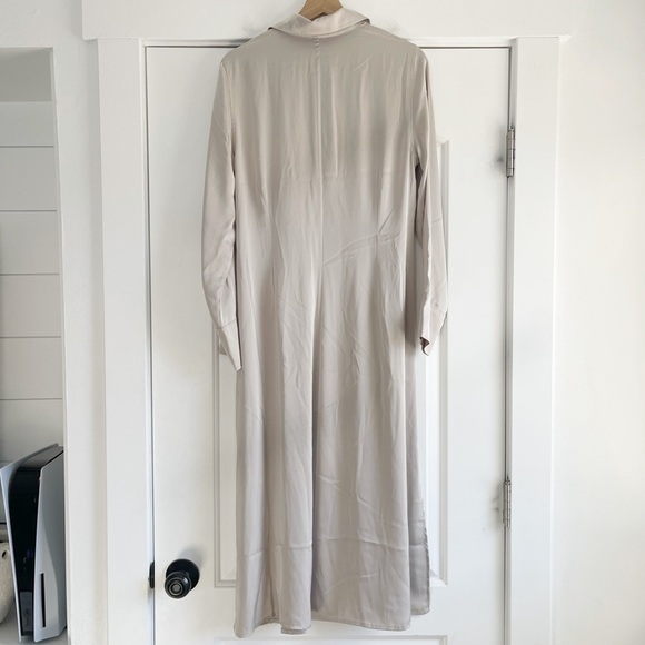 H&M Satin Midi Dress Light Taupe - M - Picture 4 of 8